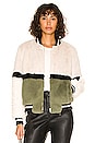 view 1 of 4 Ruby Faux Fur Bomber in Bone, Black, & Sage