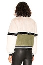 view 3 of 4 Ruby Faux Fur Bomber in Bone, Black, & Sage