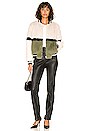 view 4 of 4 Ruby Faux Fur Bomber in Bone, Black, & Sage