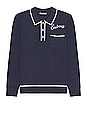 view 1 of 5 Pointelle Knit Polo in Navy