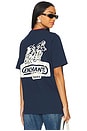 view 1 of 5 Moto Double Neck T-shirt in Navy