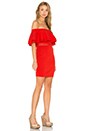 view 2 of 3 Off The Shoulder Ruffle Dress in Red Orange