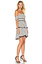 view 2 of 3 Striped Off the Shoulder High Low Dress in Black & White Combo