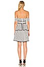 view 3 of 3 Striped Off the Shoulder High Low Dress in Black & White Combo