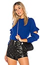 view 1 of 4 Ruffle Sweater in Cobalt Blue