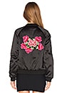 view 3 of 4 BOMBER AVEC BRODERIES FLEURIES in Black