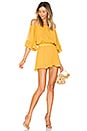view 4 of 4 Ruffled Sleeve Romper in Honey Yellow