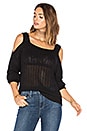 view 1 of 4 Cut Out Shoulder Long Sleeve Top in Black