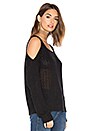 view 2 of 4 Cut Out Shoulder Long Sleeve Top in Black
