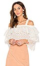 view 1 of 5 Cold Shoulder Top With Tiered Sleeves in Off White