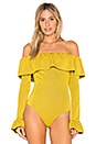 view 2 of 5 BODY À MANCHES LONGUES RUFFLE in Golden Yellow