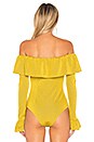 view 4 of 5 BODY À MANCHES LONGUES RUFFLE in Golden Yellow