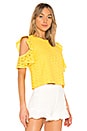 view 2 of 4 Eyelet Cold Shoulder Top in Lemon