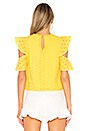 view 3 of 4 Eyelet Cold Shoulder Top in Lemon