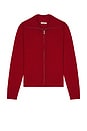 view 5 of 5 Knit Zip Up Jacket in Cherry