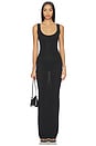 view 1 of 3 ROBE SQUARE NECK MIDI in Black