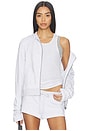 view 1 of 5 SWEAT À CAPUCHE LIGHTWEIGHT CROPPED ZIP UP in Heather Grey