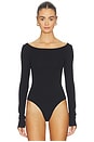 view 2 of 5 Scoop Neck Bodysuit in Black