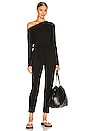 view 1 of 3 Peached Jersey Slouch Jumpsuit in Black