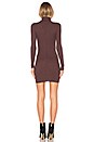 view 3 of 3 Rib Turtleneck Mini Dress in Bordeaux