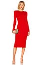view 1 of 3 Rib Keyhole Midi Dress in Iconic Red