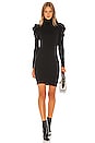 view 1 of 3 Cashmere Puff Sleeve Turtleneck Mini Dress in Black