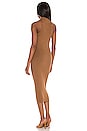 view 3 of 4 Silk Rib Detached Mockneck Sleeveless Midi Dress in Gold
