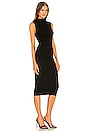 view 2 of 3 Silk Rib Sleeveless Twist Midi Dress in Black