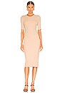 view 1 of 3 Textured Knit Half Sleeve Midi Dress in Oat Milk