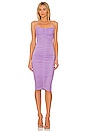view 1 of 3 Ruched Strappy Dress in Dark Lavender