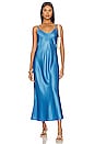view 1 of 3 Bias Cut Slip Dress in Pool Blue