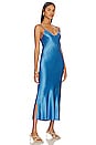 view 2 of 3 Bias Cut Slip Dress in Pool Blue