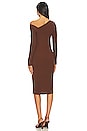 view 3 of 3 Knit One-shoulder Dress in Saddle Brown