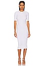 view 1 of 3 Silk Rib Half Sleeve Midi Dress in White