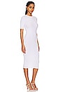 view 2 of 3 Silk Rib Half Sleeve Midi Dress in White