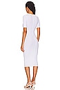 view 3 of 3 Silk Rib Half Sleeve Midi Dress in White