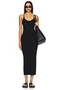 view 1 of 3 Silk Rib U Neck Maxi Dress in Black