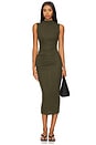 view 1 of 3 Silk Knit Sleeveless Twist Midi Dress in Army Green