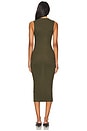 view 3 of 3 Silk Knit Sleeveless Twist Midi Dress in Army Green