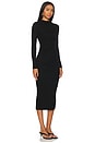 view 2 of 3 Silk Knit Long Sleeve Twist Midi Dress in Black