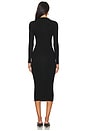 view 3 of 3 Silk Knit Long Sleeve Twist Midi Dress in Black