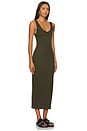 view 2 of 3 Supima Ankle Slit Dress in Army Green