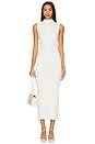 view 1 of 4 Silk Rib Mockneck Dress in Off-white