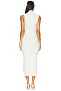 view 3 of 4 Silk Rib Mockneck Dress in Off-white