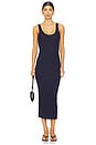 view 1 of 3 Stretch Silk Knit Maxi Tank Dress in Indigo