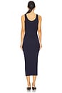 view 3 of 3 Stretch Silk Knit Maxi Tank Dress in Indigo
