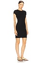 view 2 of 3 Silk Rib Cap Sleeve Mini Dress in Black