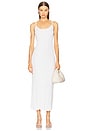 view 1 of 3 Silk Rib Lettuce Edge Dress in White