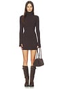 view 1 of 3 Knit Turtleneck Tunic Dress in Bitter Brown