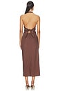 view 3 of 3 Poplin Halter Dress in Dark Chocolate